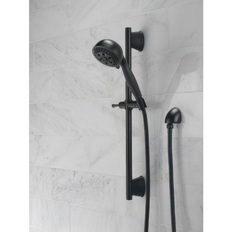 Handshower Set Universal Showering Components Matte Black 5 Function 1.75 Gallons per Minute 24 Inch Slide Bar with Holder - Image 2