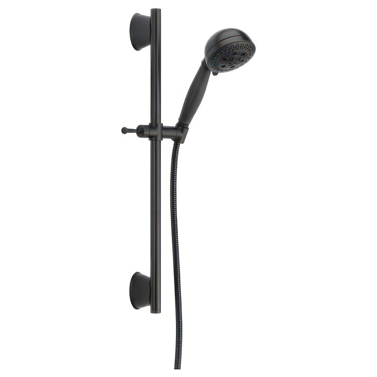 Handshower Set Universal Showering Components Matte Black 5 Function 1.75 Gallons per Minute 24 Inch Slide Bar with Holder - Image 1