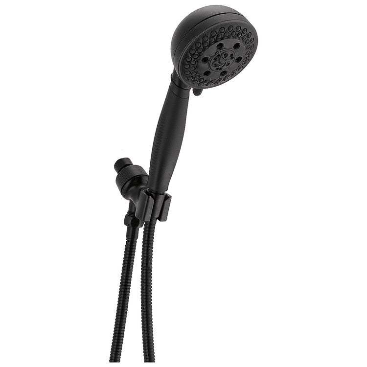 Handshower Set H2Okinetic Round with Wall Mount Holder in Clamshell Packaging Matte Black 5 Function WaterSense ADA 1.75 Gallons per Minute - Image 2