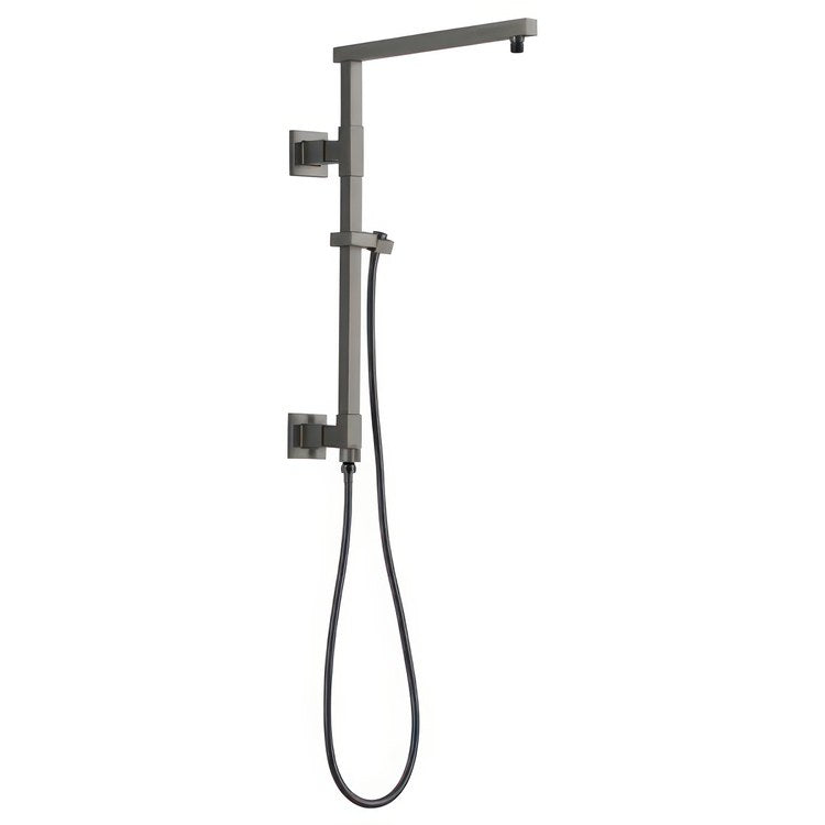 Shower Column Emerge Universal Showering Components Angular Lumicoat Black Stainless 18 Inch - Image 1