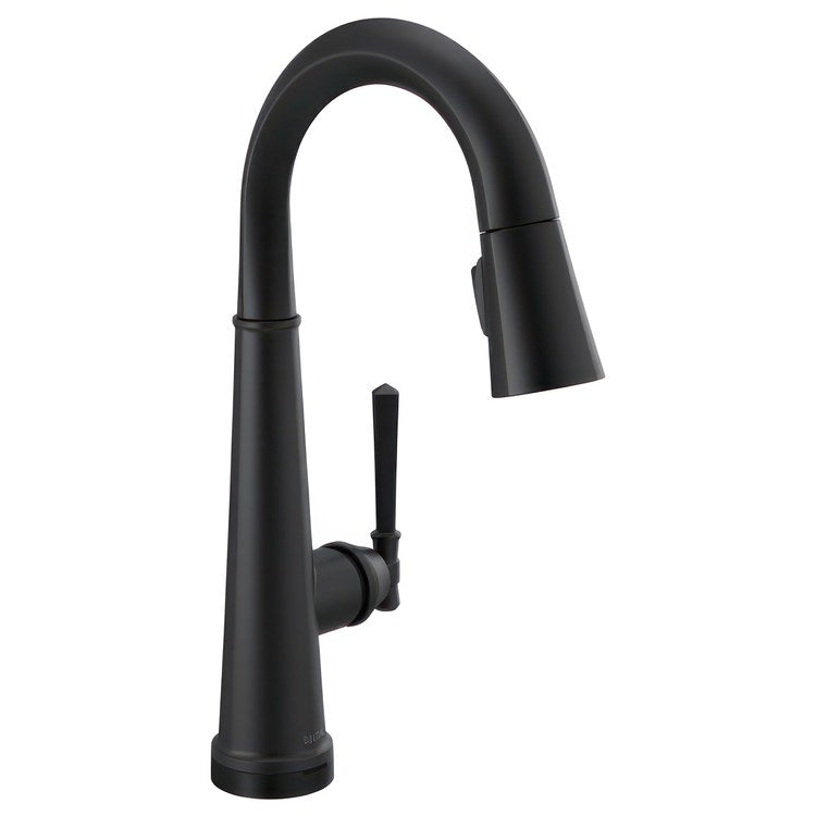 Bar Faucet Emmeline 1 Lever ADA Matte Black Pull Down High Arc 360 DEG Swivel 1.8 Gallons per Minute - Image 1