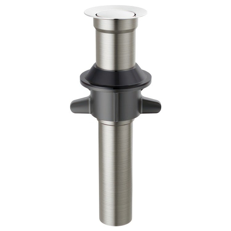 Pop-Up Drain Metal Push less Overflow 7-15/16 Inch Black Stainless Metal for Sinks without Overflow - Image 1