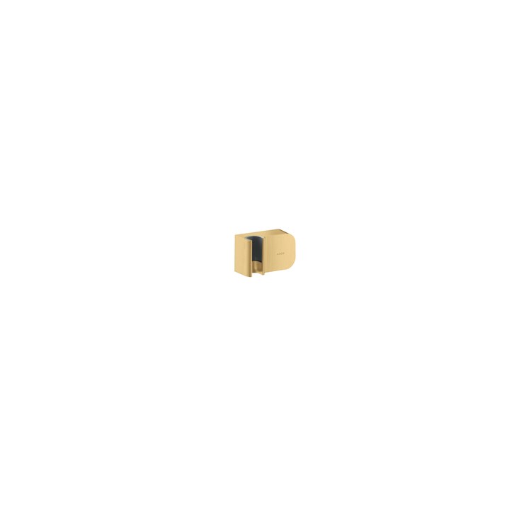 Handshower Holder One Wall Mount with Outlet Brushed Gold Optic Brass 1/2 Inch for Hose with Cylindrical Nut - Image 1
