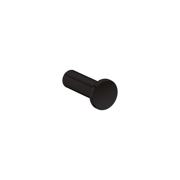 Towel Hook Universal Circular Small Single Matte Black Wall Mount Metal - Image 1
