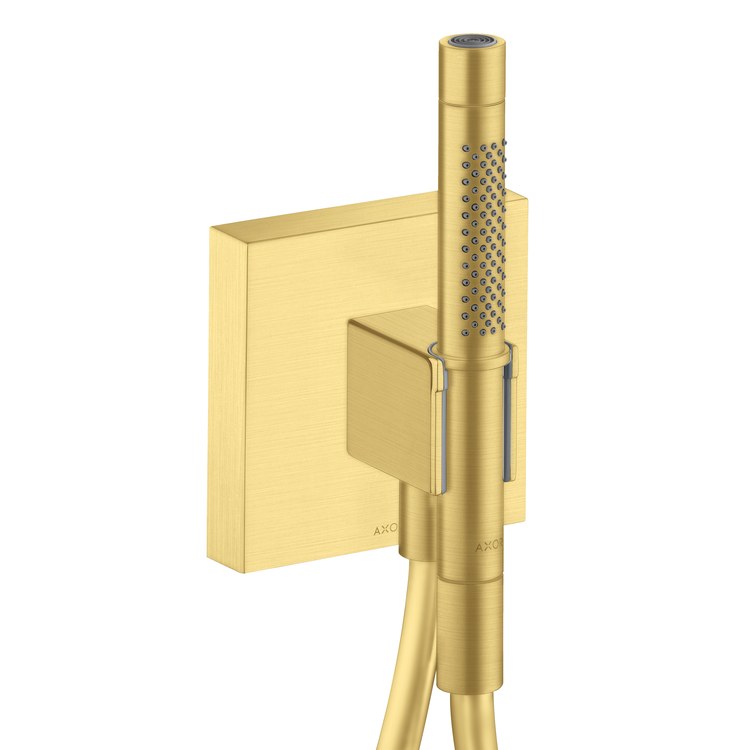 Handshower Holder Starck Organic Wall Mount with Outlet Handshower & Hose Brushed Gold Optic Brass WaterSense - Image 1