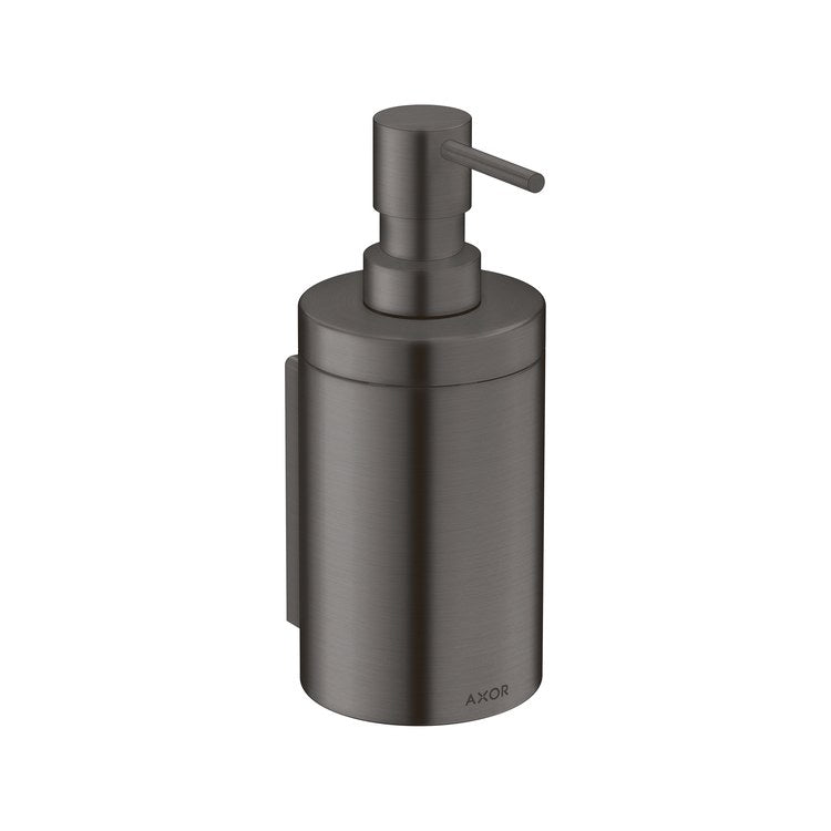 Soap Dispenser Universal Circular Brushed Black Chrome Wall Mount Metal Metal Pump 300 Milliliter - Image 1