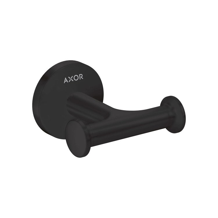 Towel Hook Universal Circular Double Matte Black Wall Mount Metal - Image 1