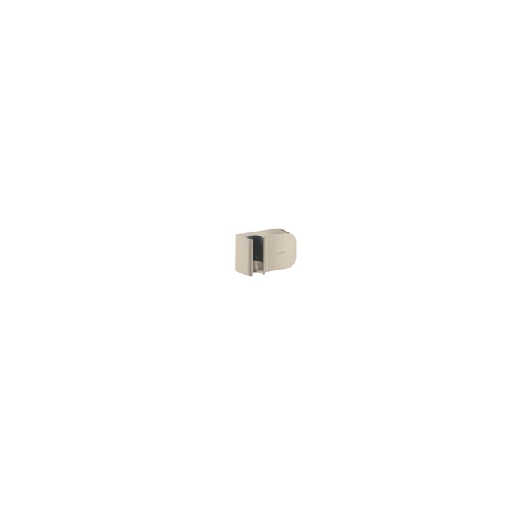 Handshower Holder One Wall Mount with Outlet Brushed Nickel Brass 1/2 Inch for Hose with Cylindrical Nut