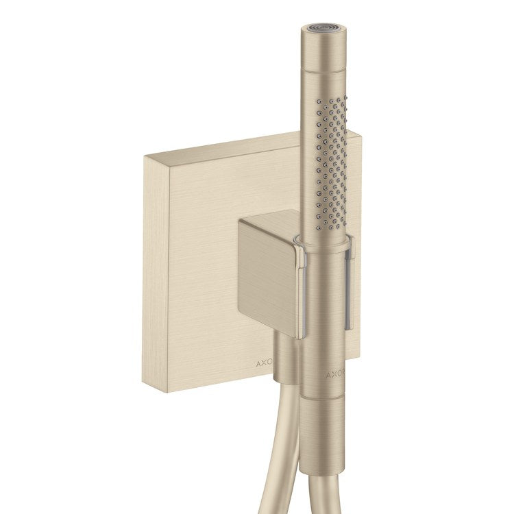 Handshower Holder Starck Organic Wall Mount with Outlet Handshower & Hose Brushed Nickel Brass WaterSense - Image 1