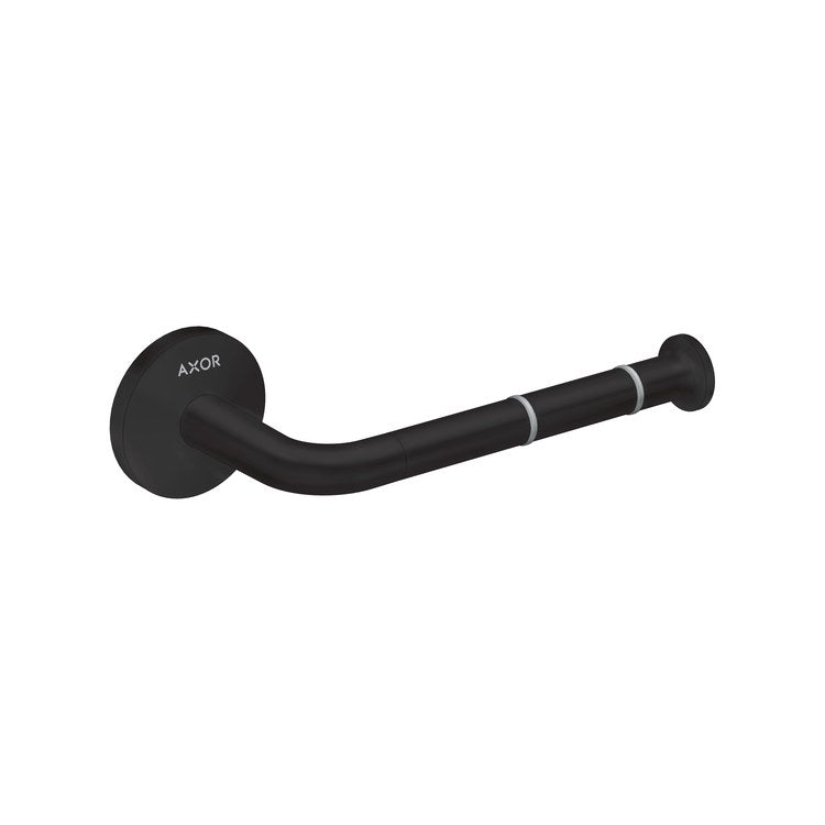 Toilet Paper Holder Universal Circular Single Open Matte Black Metal 5-7/8 Inch 3-1/4 Inch Wall Mount - Image 1