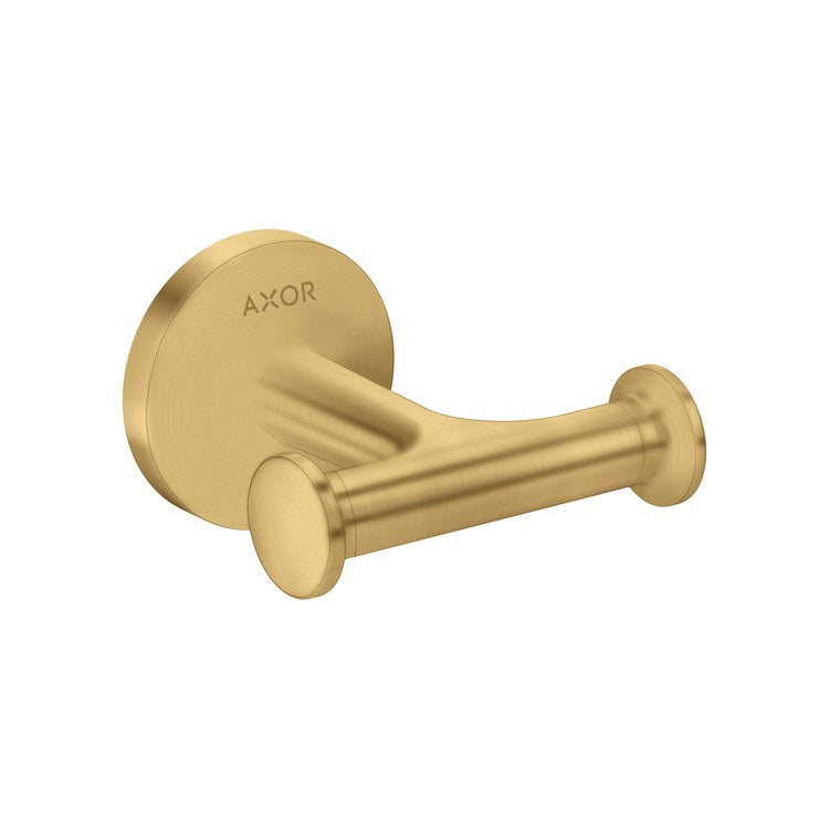 Towel Hook Universal Circular Double Brushed Gold Optic Wall Mount Metal - Image 1