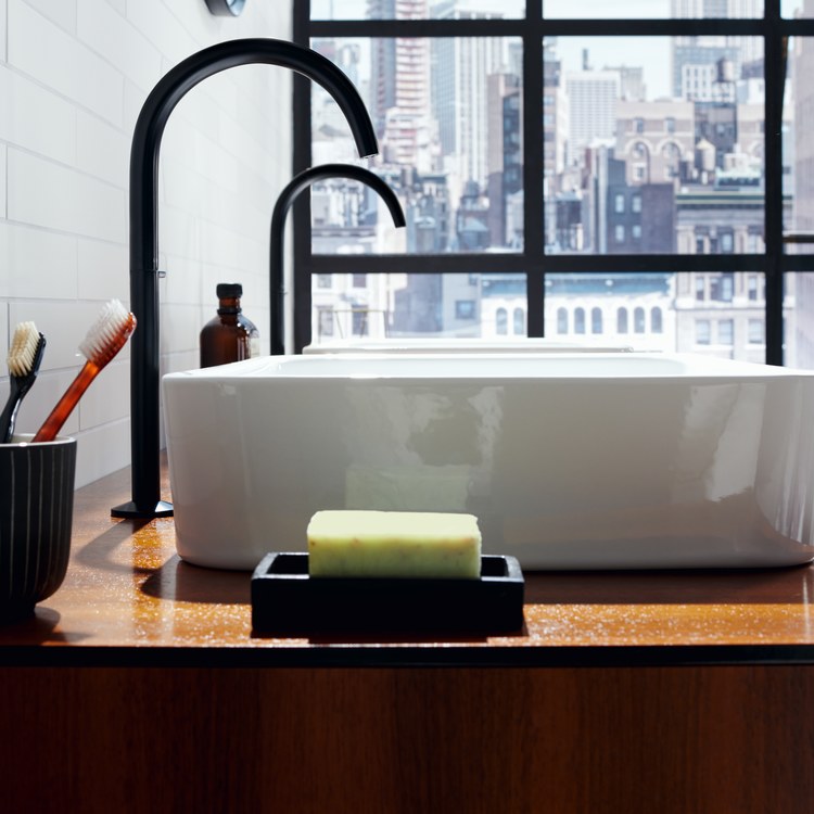 Soap Dish Universal Circular Brushed Black Chrome Wall Mount Rectangle Metal - Image 2