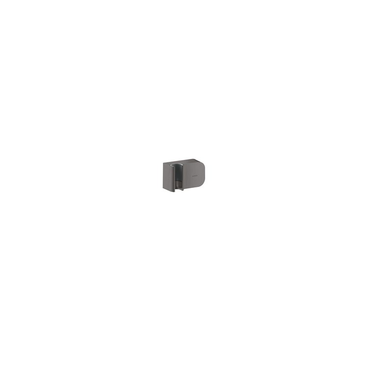 Handshower Holder One Wall Mount with Outlet Brushed Black Chrome Brass 1/2 Inch for Hose with Cylindrical Nut - Image 1
