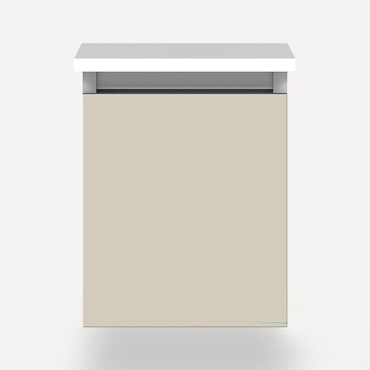 Vanity Cartesian 12W x 15H x 21D Inch Modular Matte Sand 1 Drawer Full - Image 1