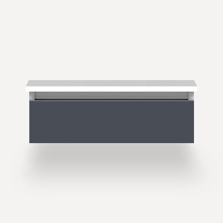 Vanity Cartesian 24W x 7.5H x 21D Inch Modular Matte Slate 1 Drawer Plumbing - Image 1