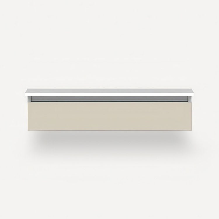 Vanity Cartesian 36W x 7.5H x 21D Inch Modular Matte Sand 1 Drawer False Front - Image 1