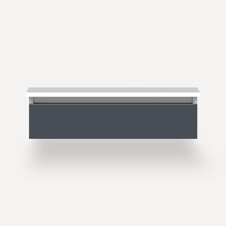Vanity Cartesian 30W x 7.5H x 21D Inch Modular Selectable 2700K/4000K Night Light Matte Slate 1 Drawer Tip Out - Image 1
