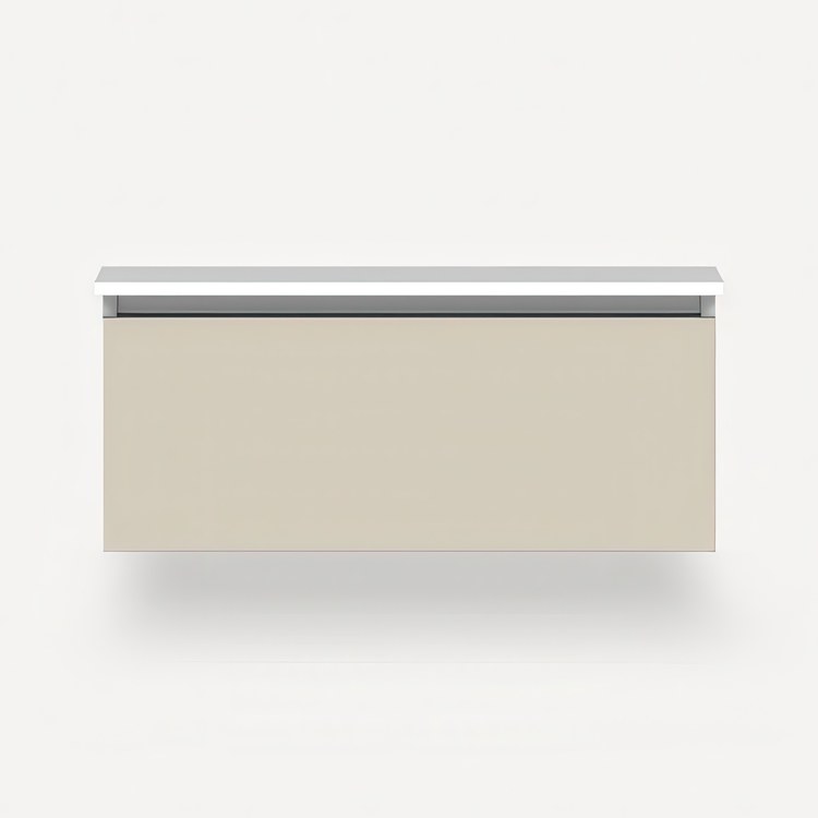 Vanity Cartesian 36 x 15 x 21 Inch Modular Matte Sand 1 Plumbing Drawer - Image 1