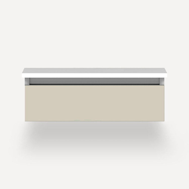 Vanity Cartesian 24W x 7.5H x 21D Inch Modular Matte Sand 1 Drawer False Front - Image 1