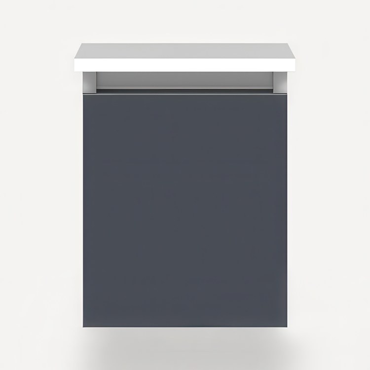 Vanity Cartesian 12W x 15H x 21D Inch Modular Matte Slate 1 Drawer Full - Image 1
