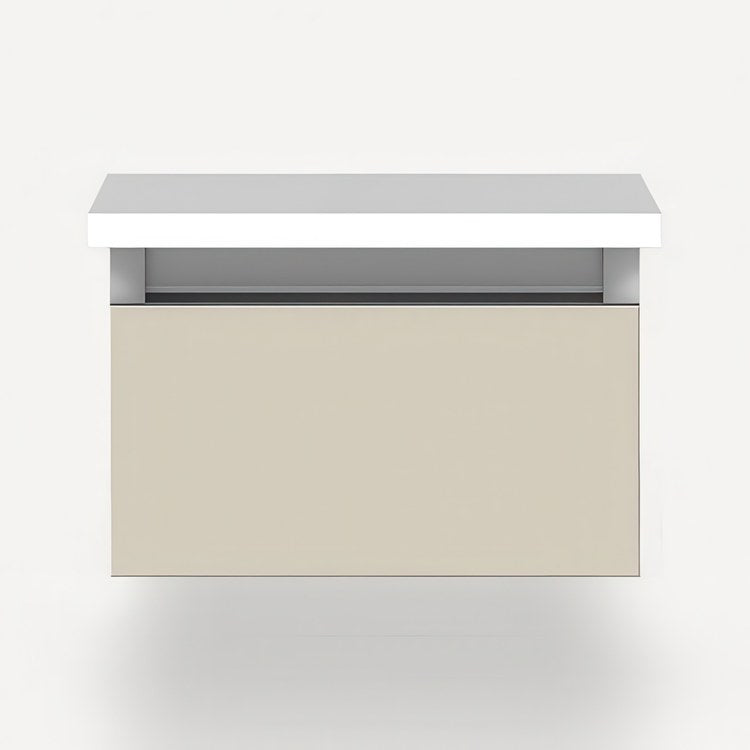 Vanity Cartesian 12W x 7.5H x 21D Inch Modular Matte Sand 1 Drawer Full - Image 1