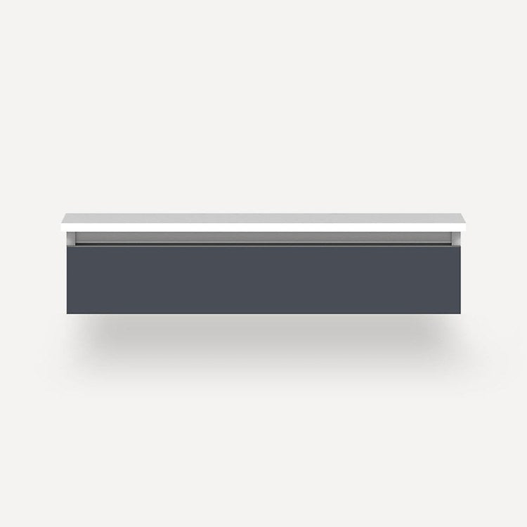 Vanity Cartesian 36W x 7.5H x 21D Inch Modular Matte Slate 1 Drawer Full - Image 1