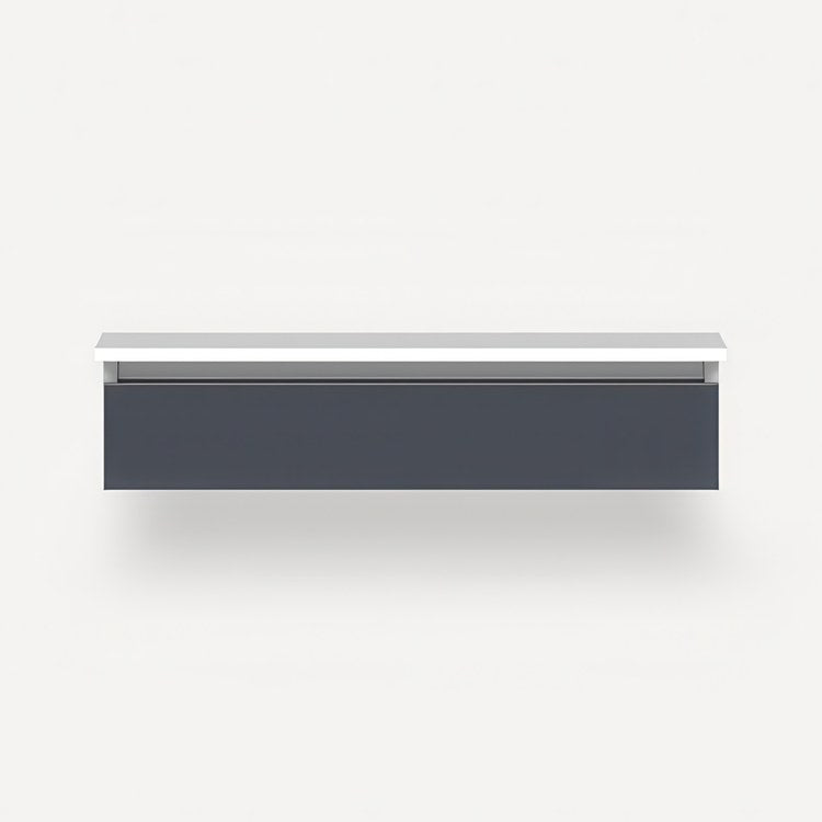 Vanity Cartesian 36W x 7.5H x 21D Inch Modular Matte Slate 1 Drawer False Front - Image 1