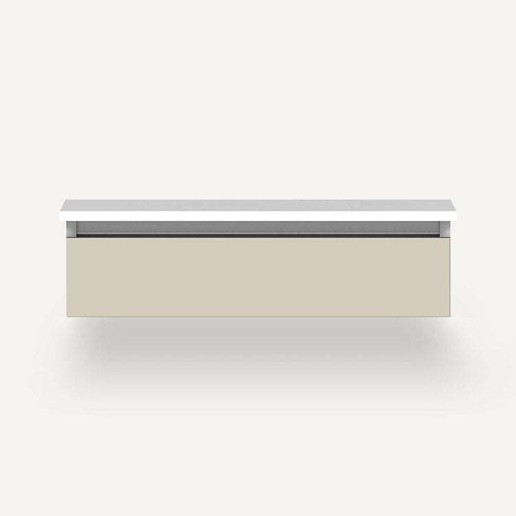 Vanity Cartesian 30W x 7.5H x 21D Inch Modular Matte Sand 1 Drawer Plumbing