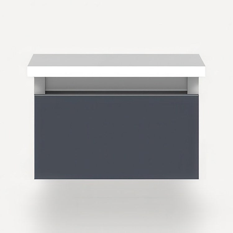 Vanity Cartesian 12W x 7.5H x 21D Inch Modular Matte Slate 1 Drawer Full - Image 1