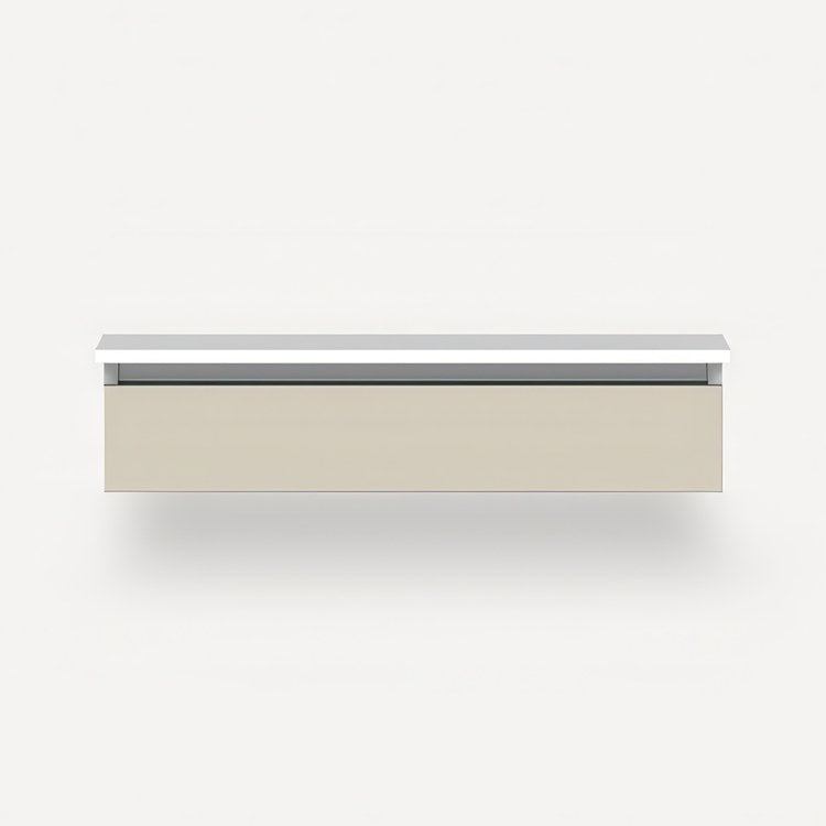 Vanity Cartesian 36W x 7.5H x 21D Inch Modular Selectable 2700K/4000K Night Light Matte Sand 1 Drawer Plumbing - Image 1