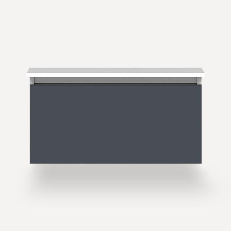 Vanity Cartesian 30W x 15H x 21D Inch Modular Selectable 2700K/4000K Night Light Matte Slate 1 Drawer Plumbing - Image 1