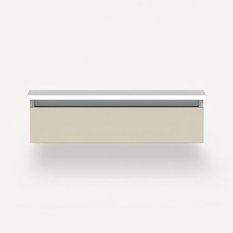 Vanity Cartesian 30W x 7.5H x 21D Inch Modular Selectable 2700K/4000K Night Light Matte Sand 1 Drawer Tip Out - Image 1
