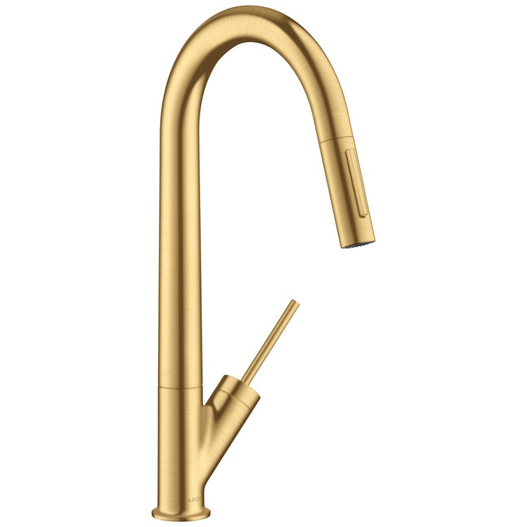 Kitchen Faucet Starck 1 Joystick ADA Brushed Gold Optic Pull Down 2 Function High Arc 150 DEG Swivel 1 Hole 1.75 Gallons per Minute - Image 1
