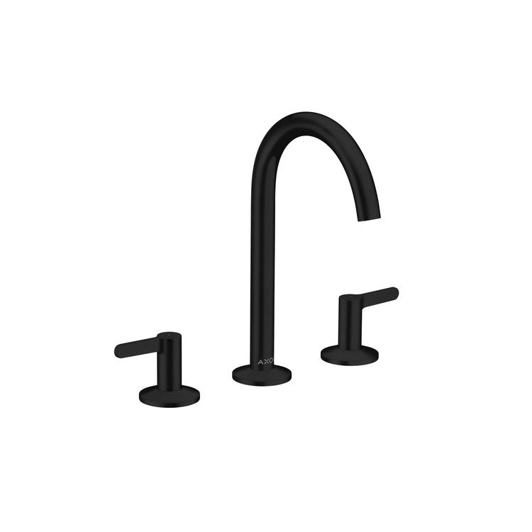 Lavatory Faucet One 170 Widespread 8 Inch Spread 2 Lever ADA WaterSense Matte Black 1.2 Gallons per Minute 120 DEG Swivel Less Drain 3 Hole AirPower/Comfort Zone/EcoRight - Image 1
