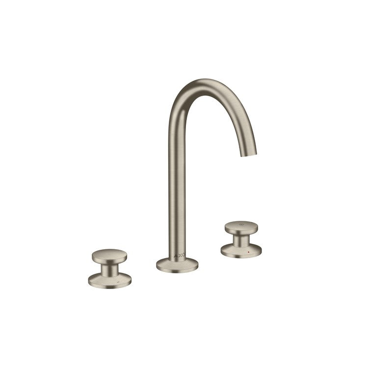 Lavatory Faucet One 170 Widespread 8 Inch Spread 2 Knob WaterSense Brushed Nickel 1.2 Gallons per Minute 120 DEG Swivel Less Drain 3 Hole Select/AirPower/Comfort Zone/EcoRight - Image 1