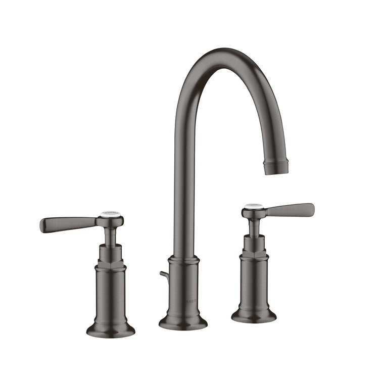 Lavatory Faucet Montreux Widespread 8 Inch Spread 2 Lever ADA Brushed Black Chrome 1.2 Gallons per Minute 120 DEG Swivel Pop-Up 3 Hole 7 Inch - Image 1
