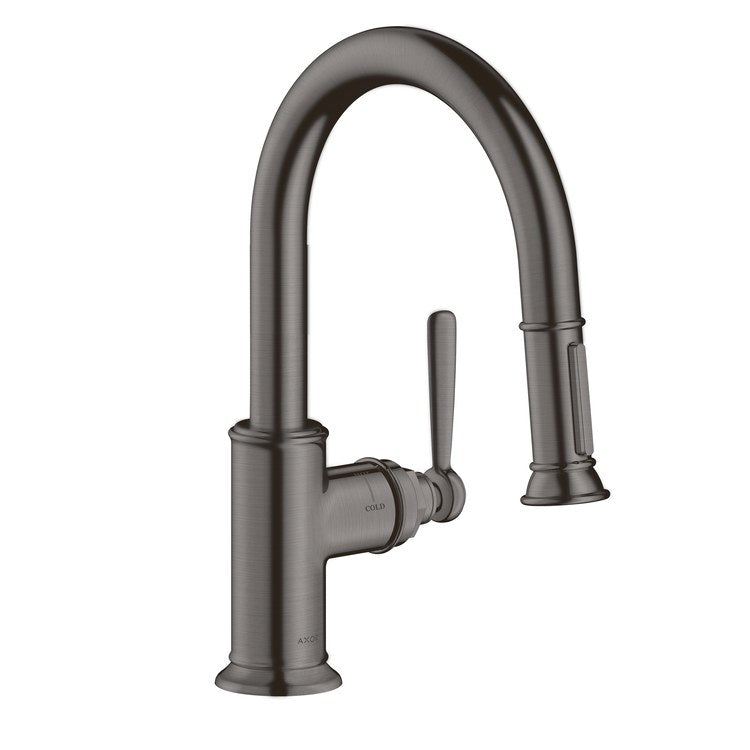 Prep Faucet Montreux 1 Lever ADA Brushed Black Chrome 2 Function Pull Down 150 DEG Swivel 1 Hole - Image 1