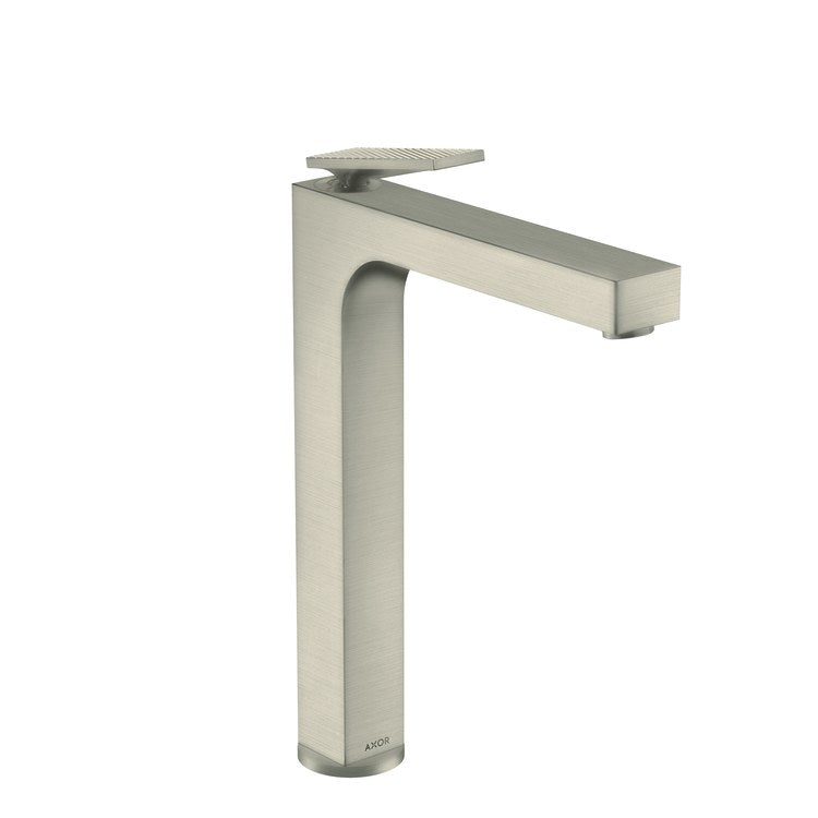 Lavatory Faucet Citterio Rhombic Cut 1 Lever ADA Brushed Nickel 1.2 Gallons per Minute Rigid Less Drain 1 Hole 11 Inch - Image 1