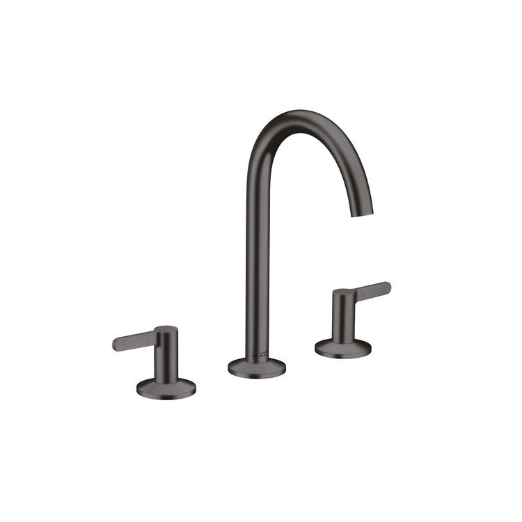 Lavatory Faucet One 170 Widespread 8 Inch Spread 2 Lever ADA WaterSense Brushed Black Chrome 1.2 Gallons per Minute 120 DEG Swivel Less Drain 3 Hole AirPower/Comfort Zone/EcoRight - Image 1
