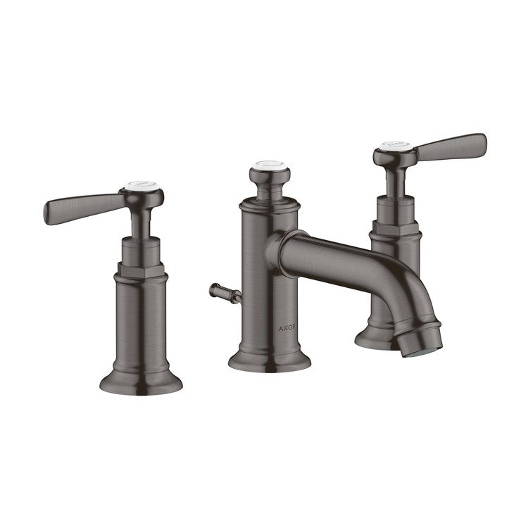 Lavatory Faucet Montreux Widespread 8 Inch Spread 2 Lever ADA Brushed Black Chrome 1.2 Gallons per Minute Rigid Pop-Up 3 Hole 1-1/8 Inch - Image 1