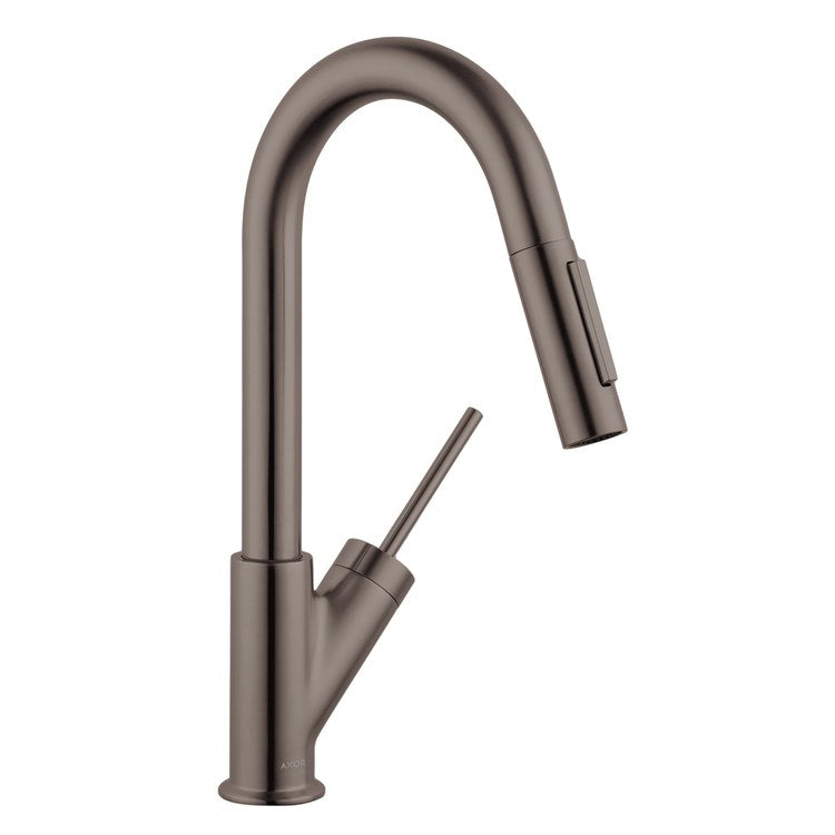 Prep Faucet Starck 1 Joystick ADA Brushed Black Chrome 2 Function Pull Down 150 DEG Swivel 1 Hole - Image 1