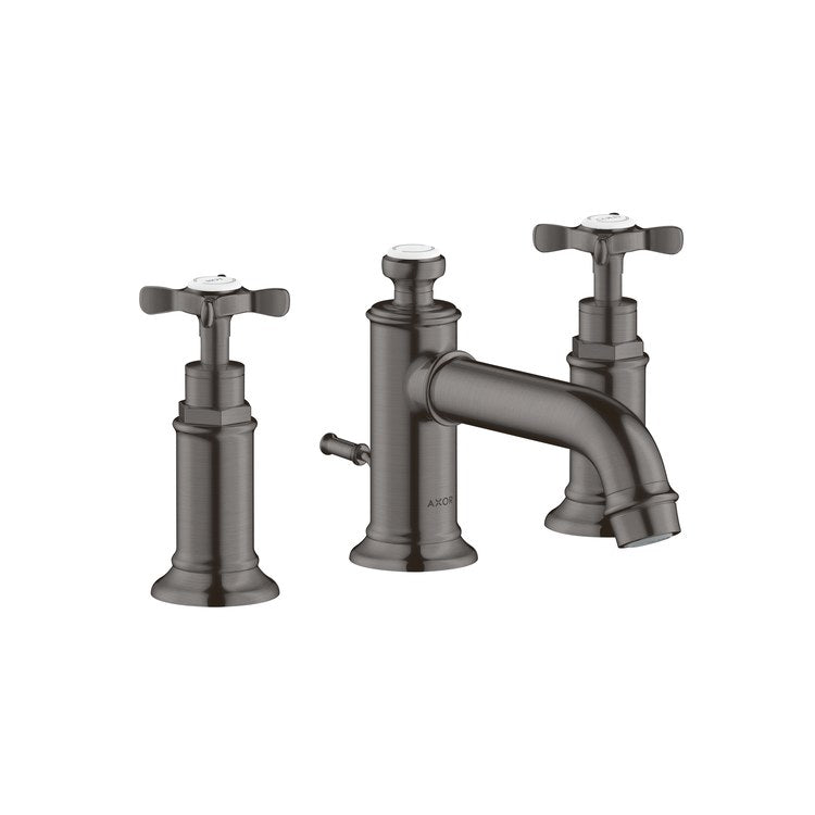 Lavatory Faucet Montreux Widespread 8 Inch Spread 2 Cross ADA Brushed Black Chrome 1.2 Gallons per Minute Rigid Pop-Up 3 Hole 1-1/8 Inch - Image 1