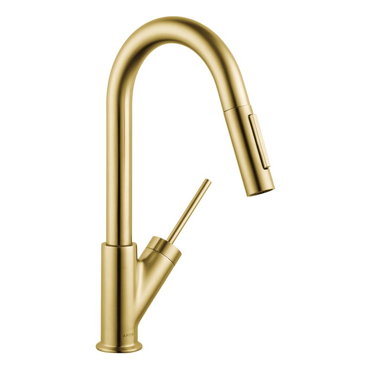 Prep Faucet Starck 1 Joystick ADA Brushed Gold Optic 2 Function Pull Down 150 DEG Swivel 1 Hole - Image 1