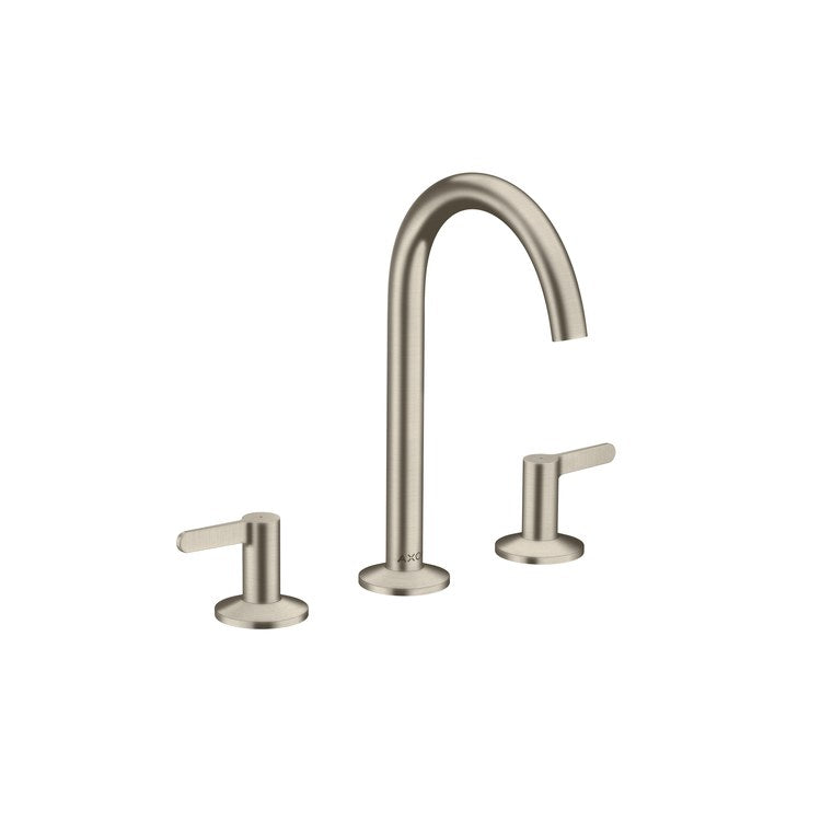 Lavatory Faucet One 170 Widespread 8 Inch Spread 2 Lever ADA WaterSense Brushed Nickel 1.2 Gallons per Minute 120 DEG Swivel Less Drain 3 Hole AirPower/Comfort Zone/EcoRight