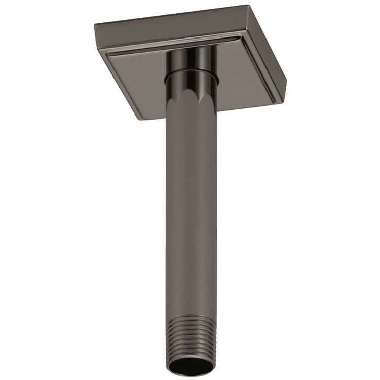 Shower Arm Universal Showering with Square Flange Brilliance Black Onyx 6 Inch 1/2″ NPT Brass Ceiling Mount