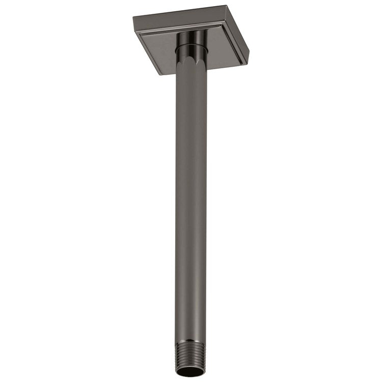 Shower Arm Universal Showering with Square Flange Brilliance Black Onyx 10 Inch 1/2" NPT Zinc Ceiling Mount - Image 1