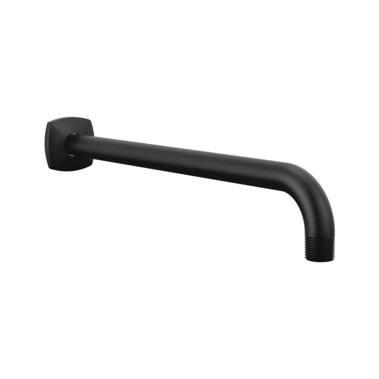 Shower Arm Allaria with Flange Matte Black 13 Inch 1/2″ NPT Brass Wall Mount
