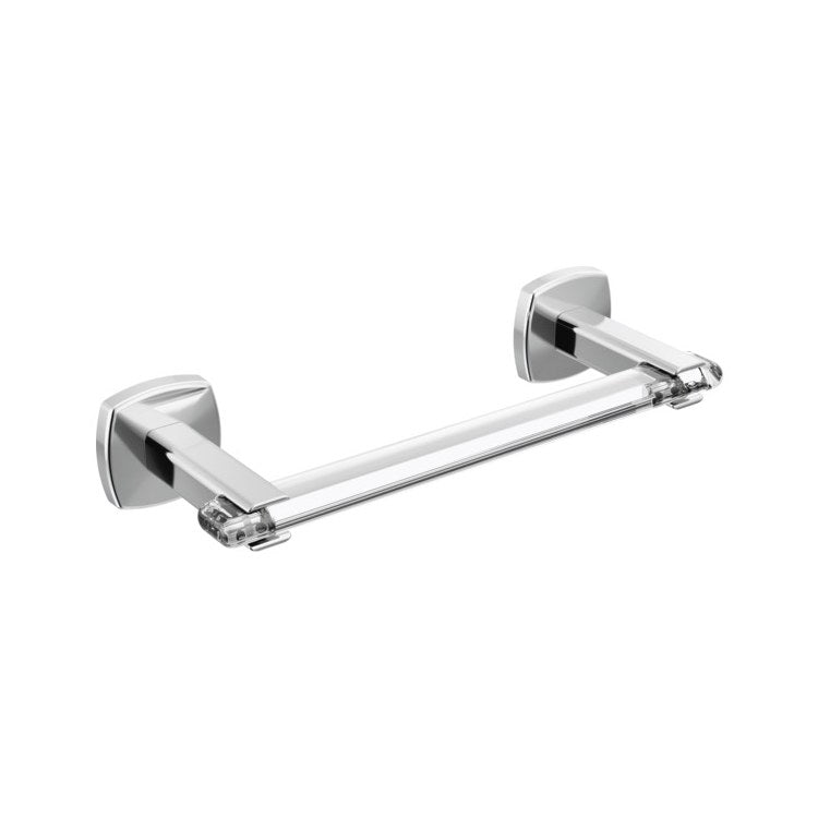 Towel Bar Allaria 8 Inch Single Polished Chrome/Clear Acrylic Metal - Image 1
