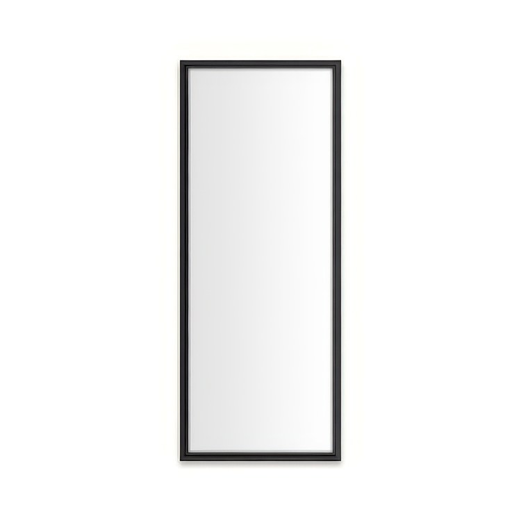 Medicine Cabinet Main Line 16 x 40 Inch 1 Doors Framed Mirror Brushed Black Flat Top Rosemont Frame Slow Close Hinges 4 Inch - Image 1