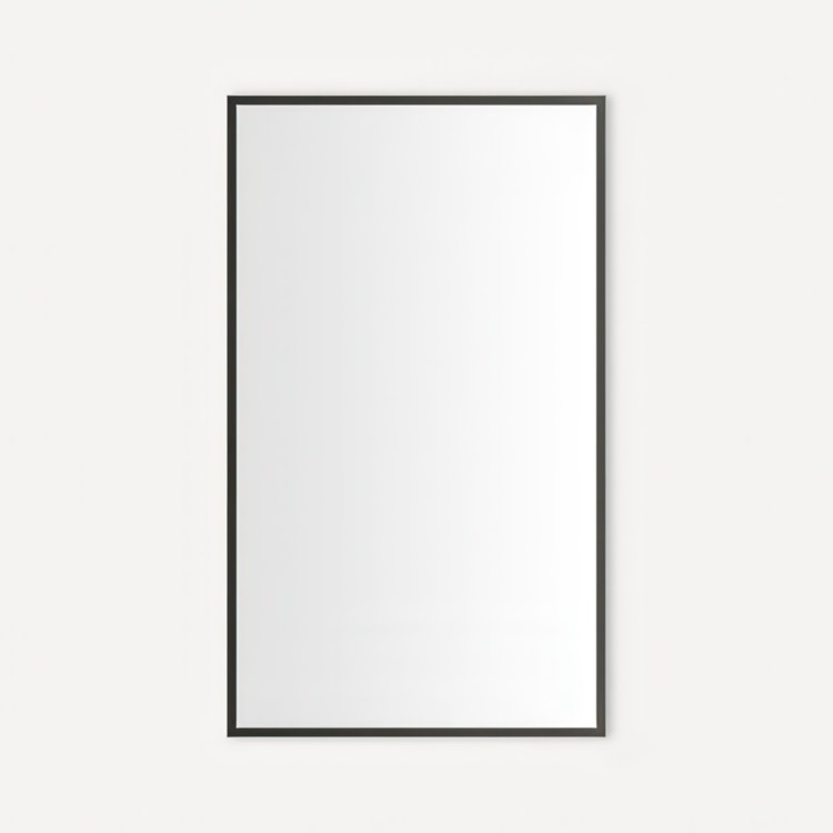 Medicine Cabinet Craft Cabinet Series 24 x 40 Inch 1 Doors Mirrored Iron Black Flat Top Thin Framed Slow Close/Electric Upgrade - Image 1